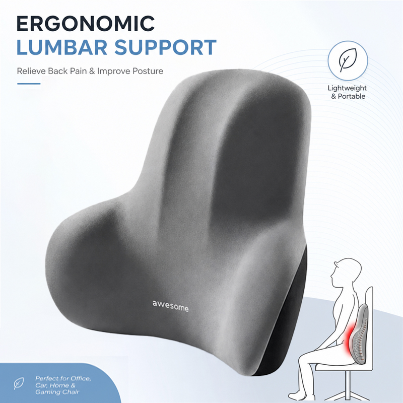Gaming Chair Lumbar Pillow - 1 Pcs Memory Foam Lumbar Support