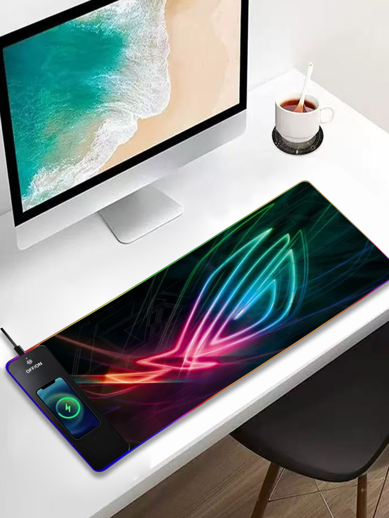 Rgb Mousepad - RGB Illuminated Multi-Functional 15W Wireless Charging