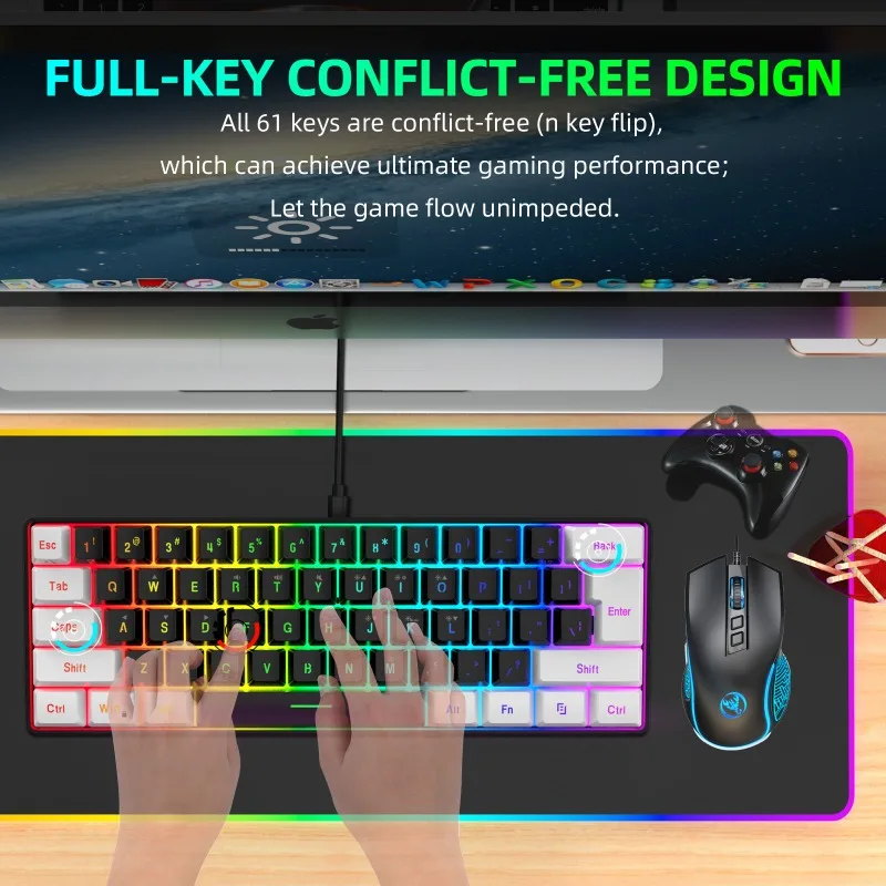Keyboard and Mouse 60% Compute - Pc Gaming Kit review and price