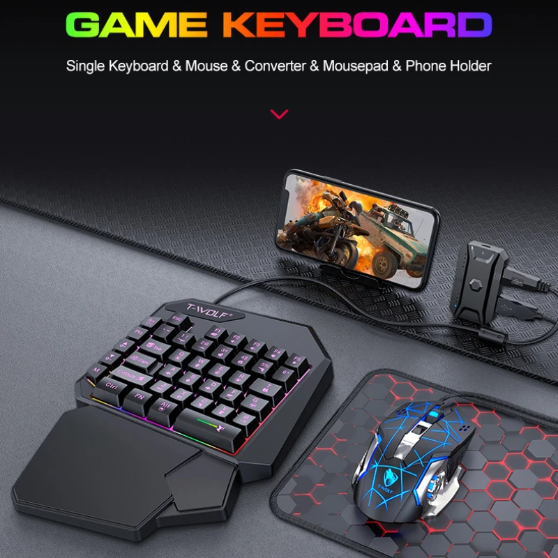T-WOLF TF900 One Handed Keyboa - Pc Gaming Kit review and price